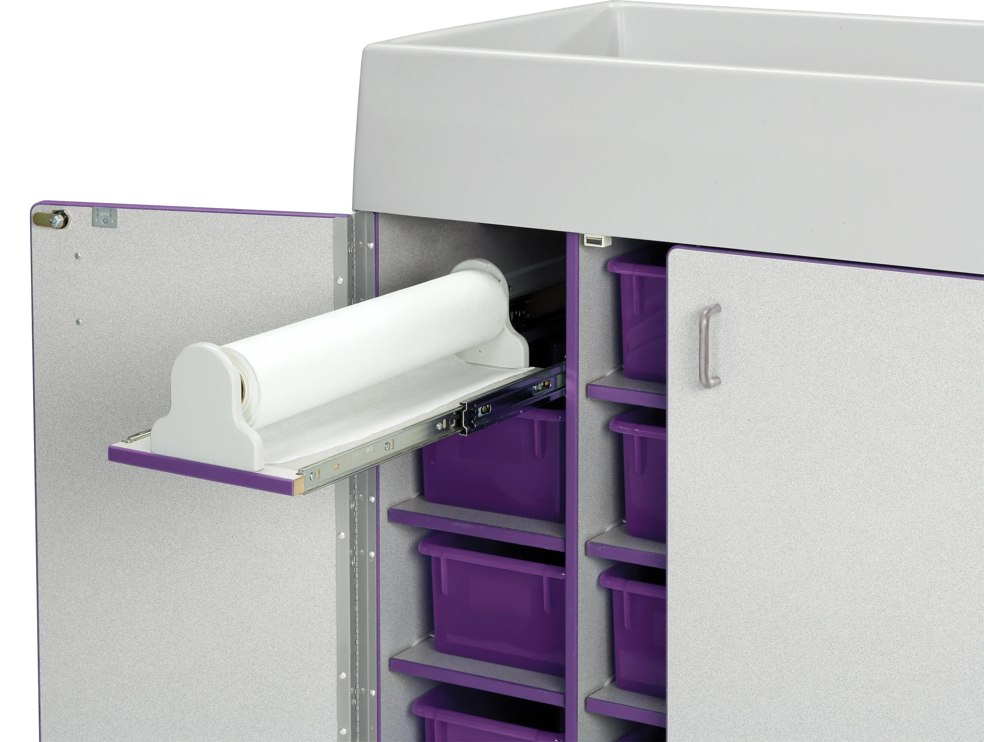Rainbow Accents® Diaper Changer with Stairs - Right - Purple