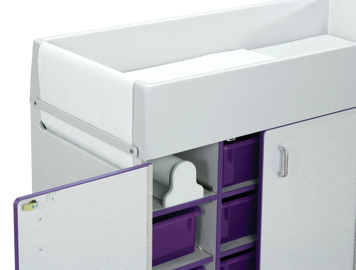 Rainbow Accents® Diaper Changer with Stairs - Right - Purple