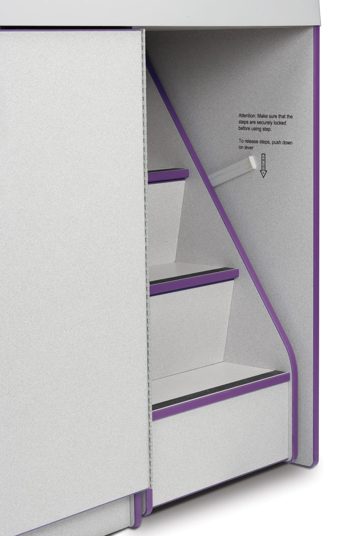 Rainbow Accents® Diaper Changer with Stairs - Right - Purple