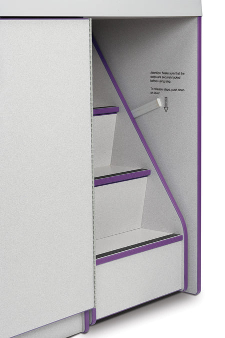 Rainbow Accents® Diaper Changer with Stairs - Right - Purple