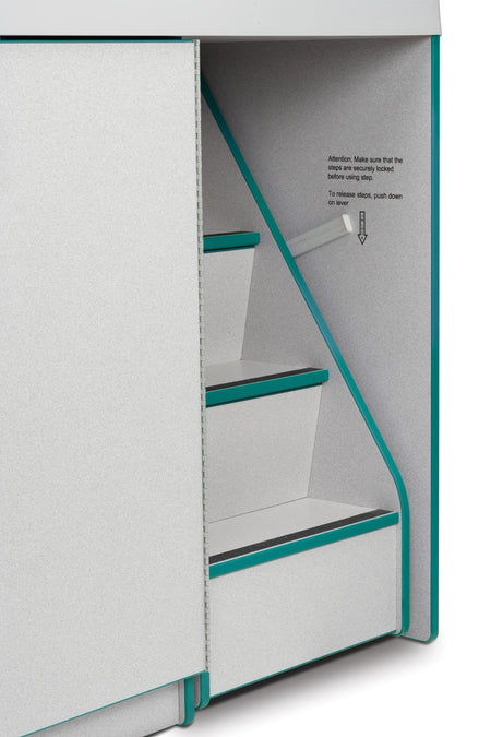 Rainbow Accents® Diaper Changer with Stairs - Right - Teal