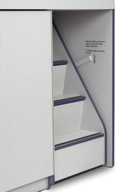 Rainbow Accents® Diaper Changer with Stairs - Right - Navy