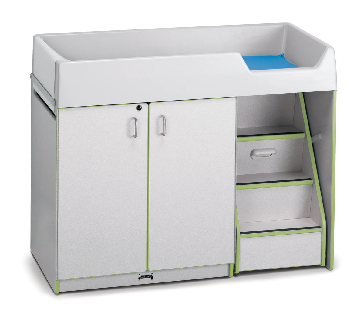 Rainbow Accents® Diaper Changer with Stairs - Right - Key Lime Green