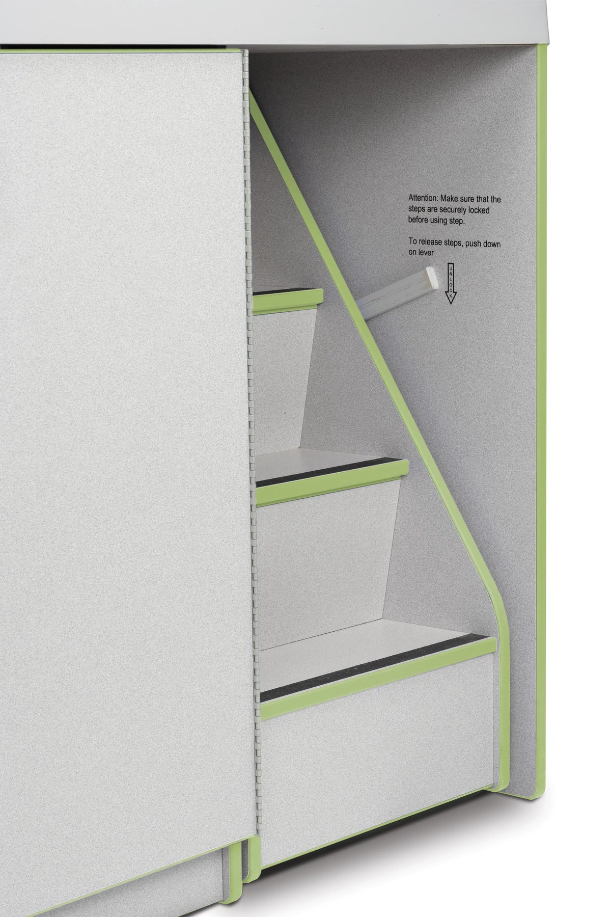 Rainbow Accents® Diaper Changer with Stairs - Right - Key Lime Green