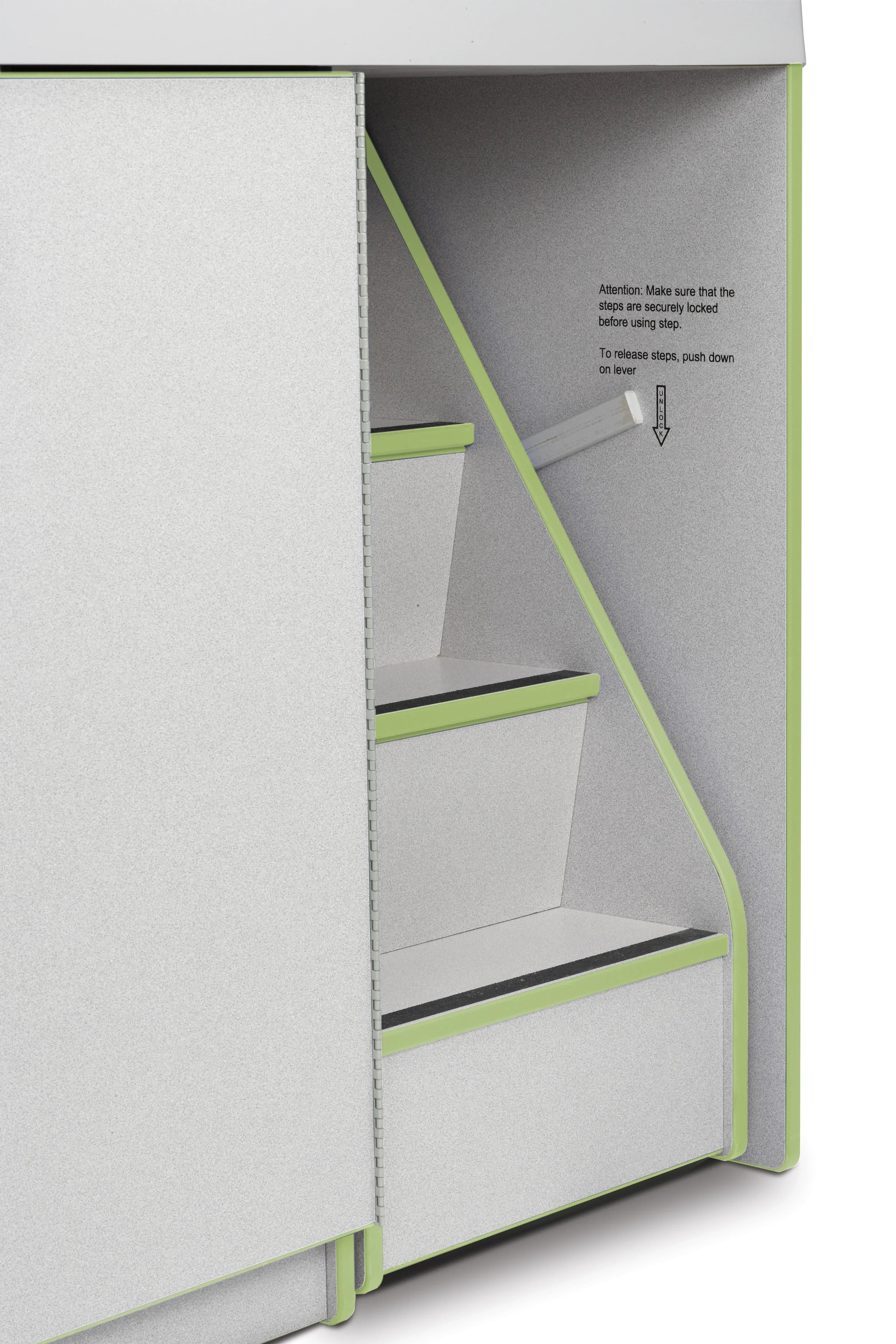 Rainbow Accents® Diaper Changer with Stairs - Right - Key Lime Green