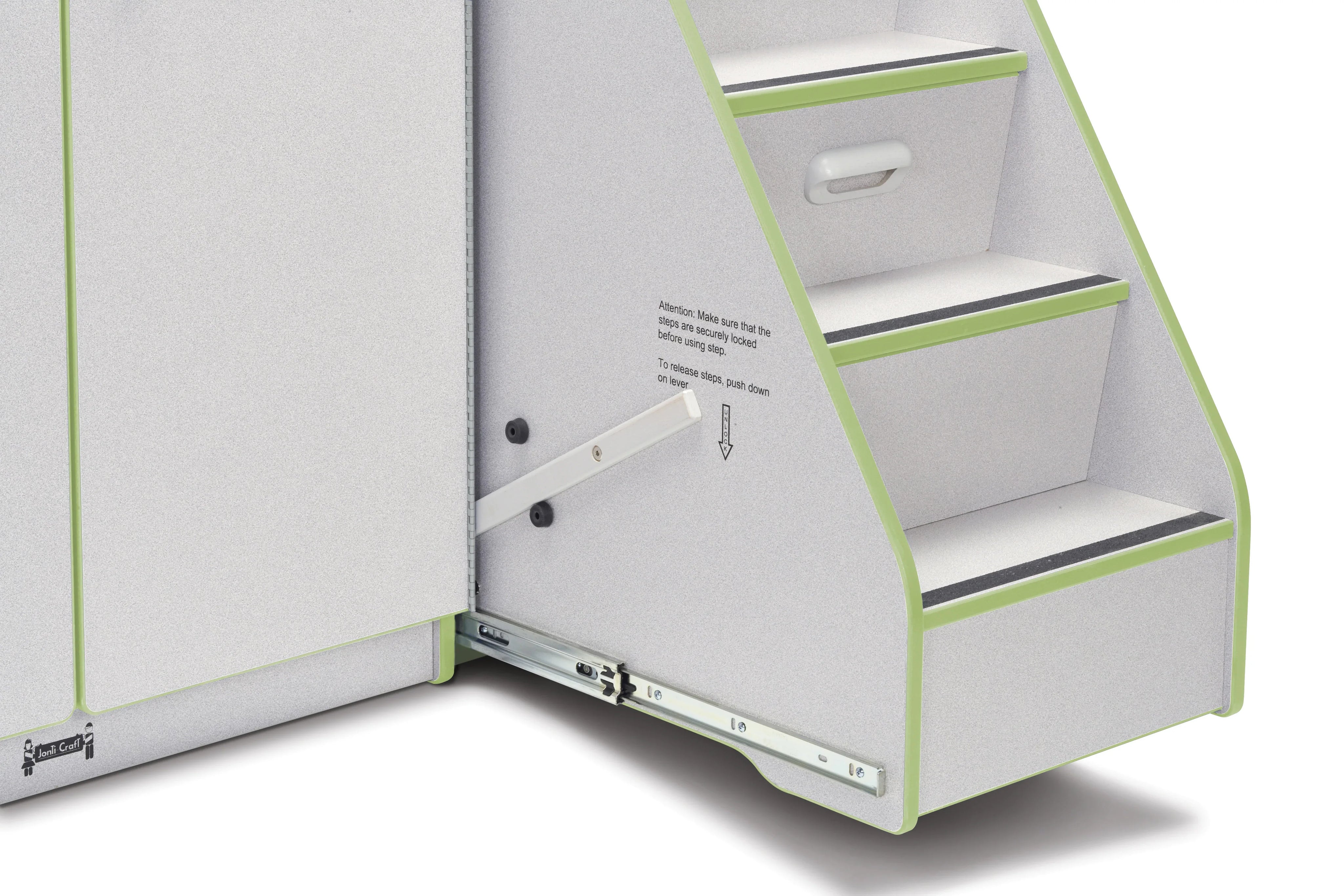 Rainbow Accents® Diaper Changer with Stairs - Right - Key Lime Green