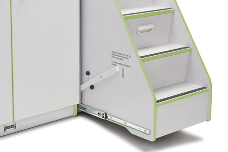 Rainbow Accents® Diaper Changer with Stairs - Right - Key Lime Green