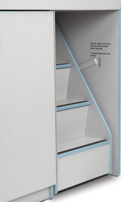 Rainbow Accents® Diaper Changer with Stairs - Right - Coastal Blue
