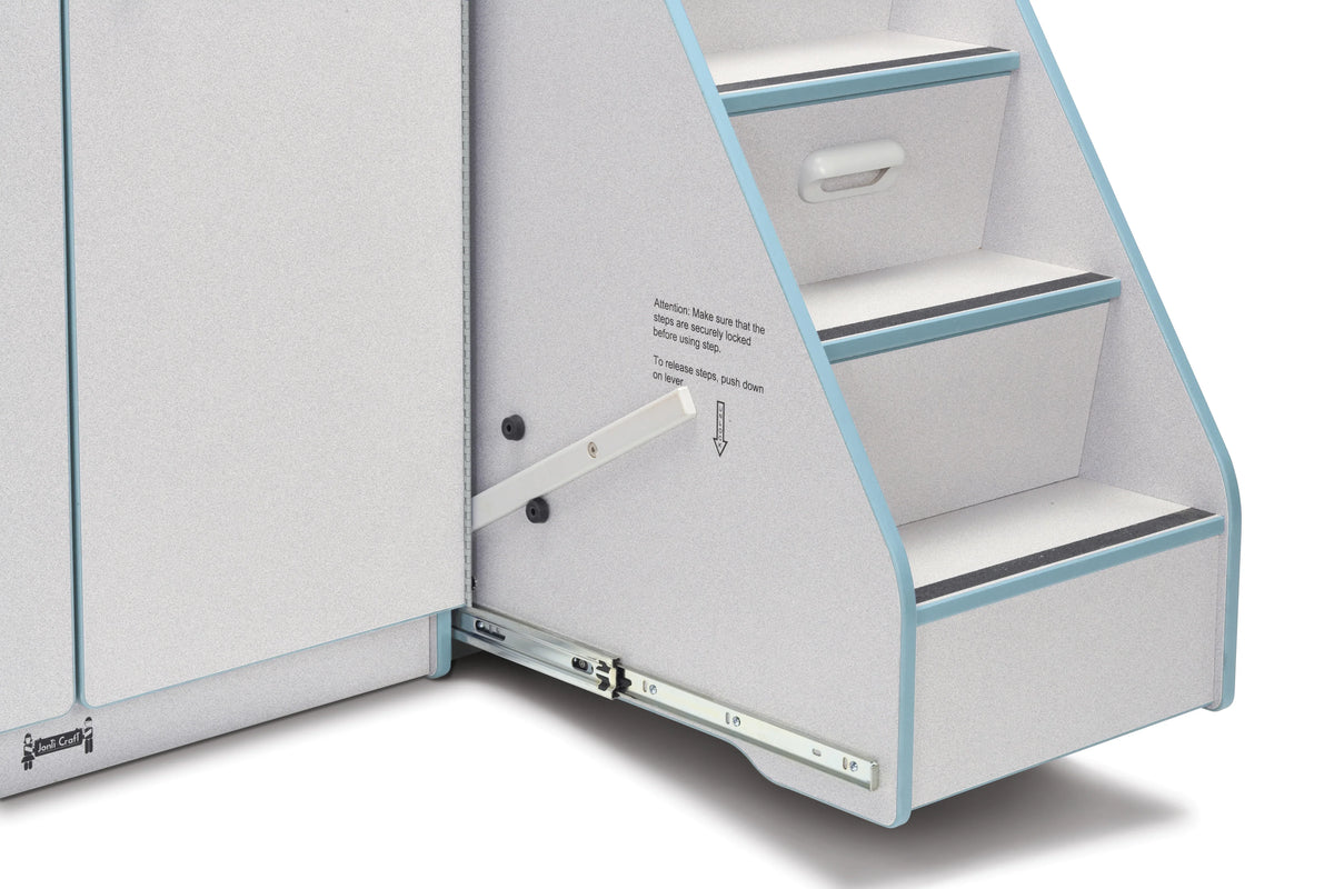 Rainbow Accents® Diaper Changer with Stairs - Right - Coastal Blue
