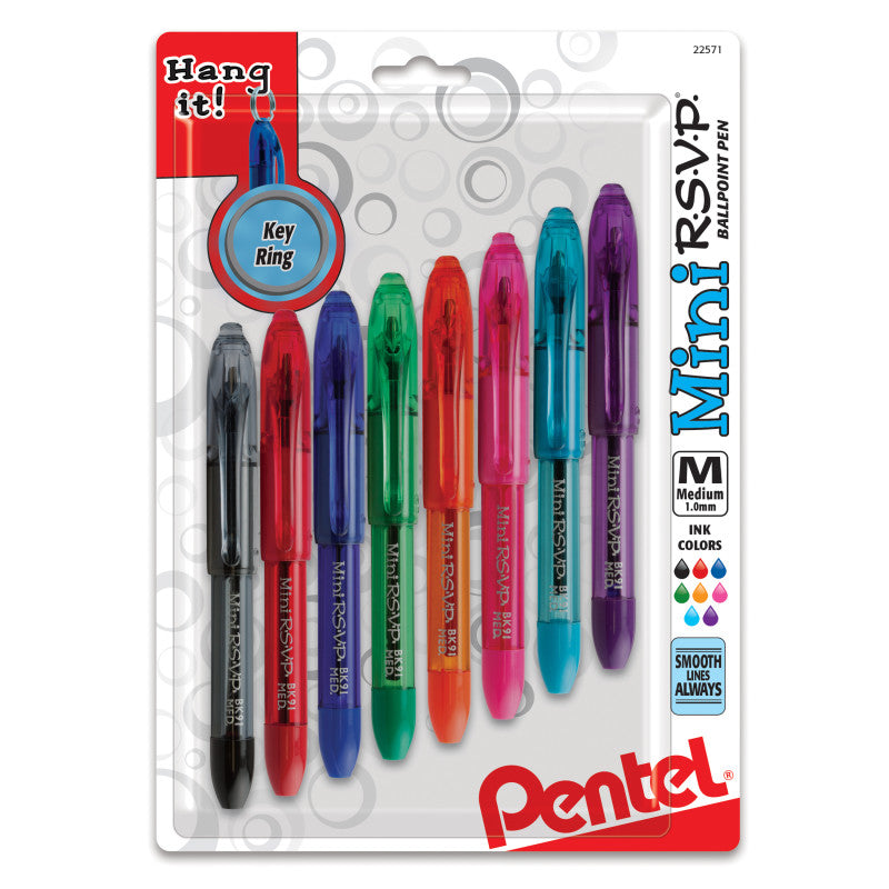 R.S.V.P.&reg; Mini Ballpoint Pens, 8 Per Pack, 2 Packs