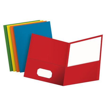 Twin Pocket Folders, Assorted Colors, Box of 25