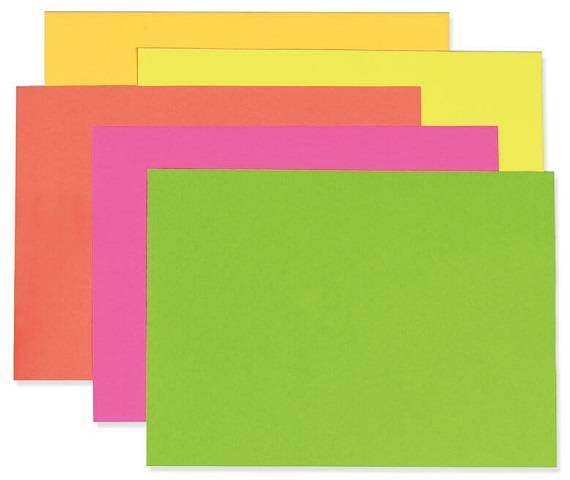 Fluorescent Tagboard 22" x 28", Assorted Colors, Pack of 25