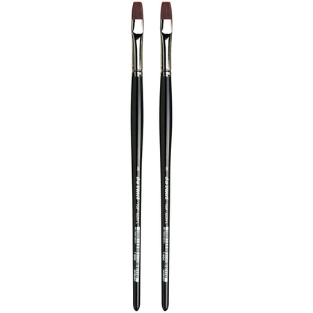 TOP-ACRYL Bright Red-Brown Brush, Synthetic, Acrylic & Oil, Flat, Series 7185K, Size 8, Pack of 2