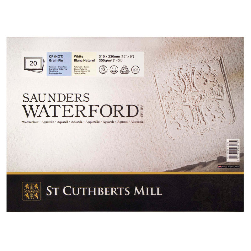 Saunders Waterford Watercolor Block, Cold Pressed, White, 140lb/300gsm, 20 Sheet, 12x9 inch, 1 Count 51a4a2d957f5f15ba7af630c859c9d7bb52e3709