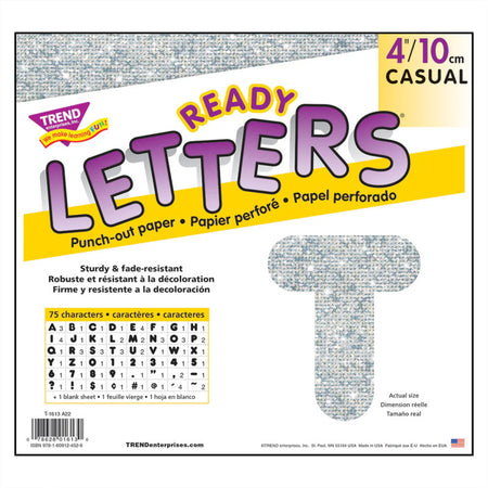 Silver Sparkle 4" Casual UC Ready Letters&reg;