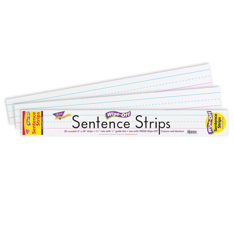 24" White Wipe-Off&reg; Sentence Strips