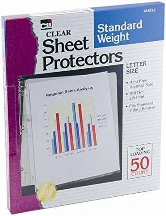 Top Load Crystal Clear Poly Sheet Protectors 50 Standard Weight