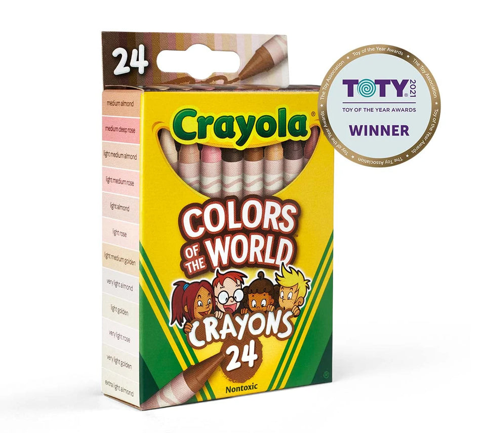 Crayola® Colors Of The World Crayons, Assorted Colors, Pack Of 24 Crayons (BIN520108)