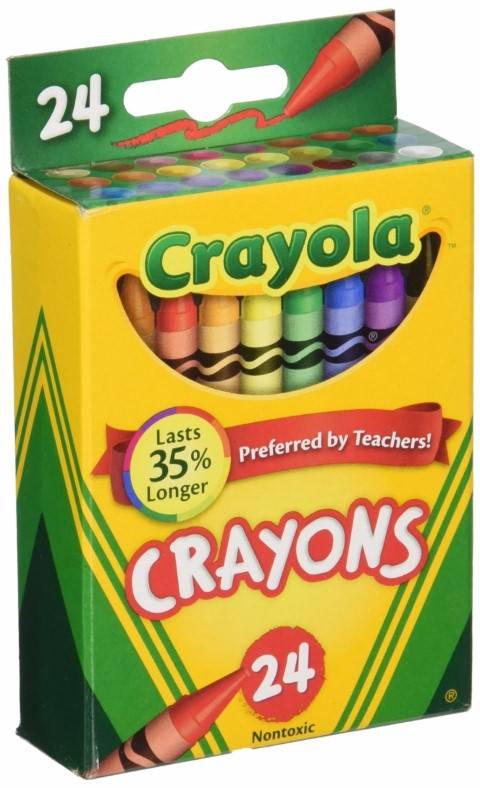 Crayola Classic Color Pack Crayons, (Regular Size) Tuck Box, 24 Colors BIN523024