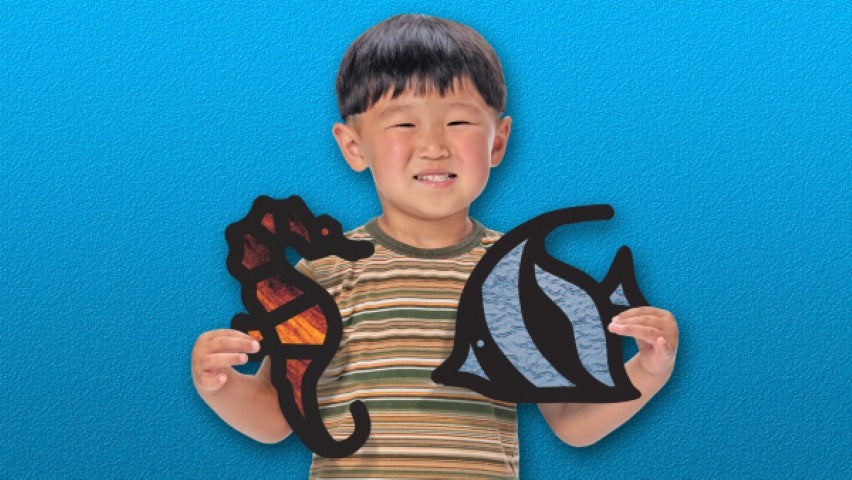 Tropical Fish Stained Glass Frames - 24 Frames (Roylco 52087)