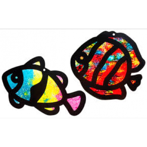 Tropical Fish Stained Glass Frames - 24 Frames (Roylco 52087)