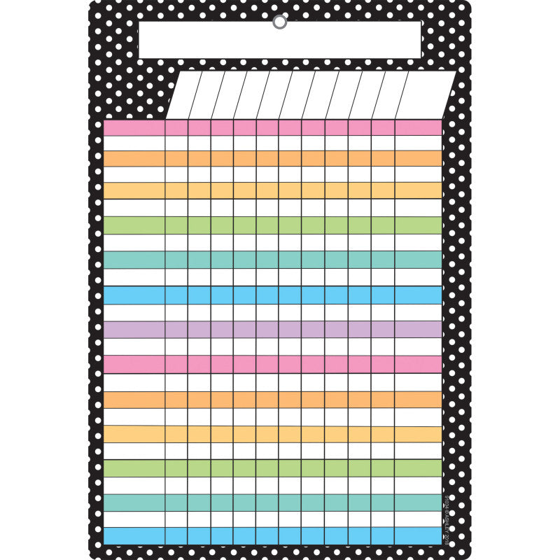 Smart Poly&trade; Chart, 13" x 19", B&W Polka Dots Incentive, w/Grommet