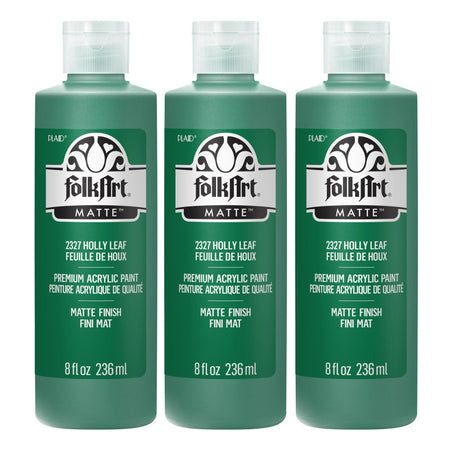 Acrylic Paint Matte, 8oz., Holly Leaf, Pack of 3