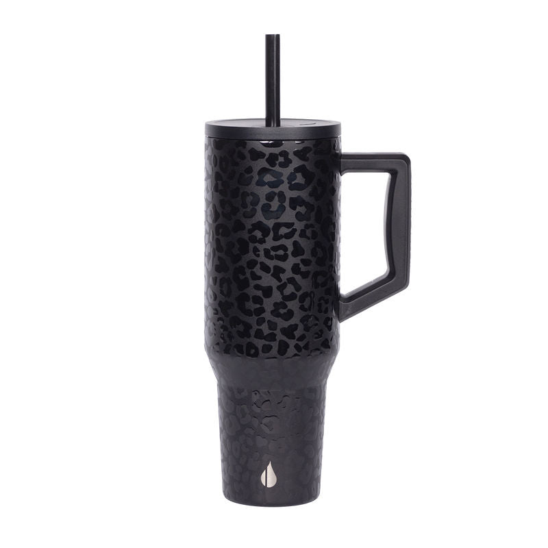 40oz Commuter Tumbler - Black Leopard