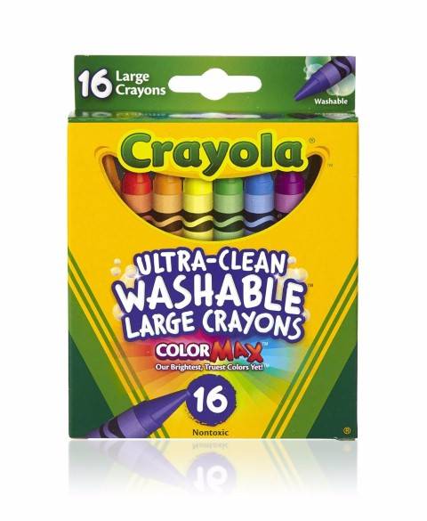 Crayola® Ultra Clean Washable Regular Crayons, 3-5/8" x 5/16", 16 colors (BIN52-6916)