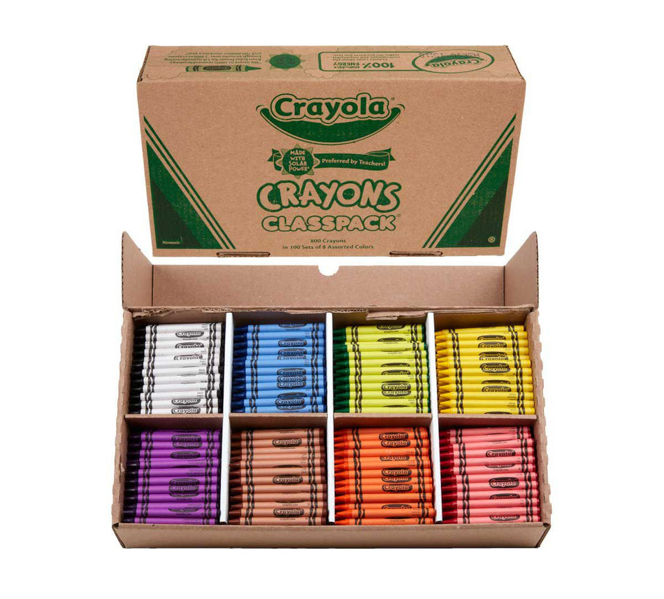 Crayola® (Regular Size) Crayon Classpack®, 800 count. 8 colors (BIN528008)
