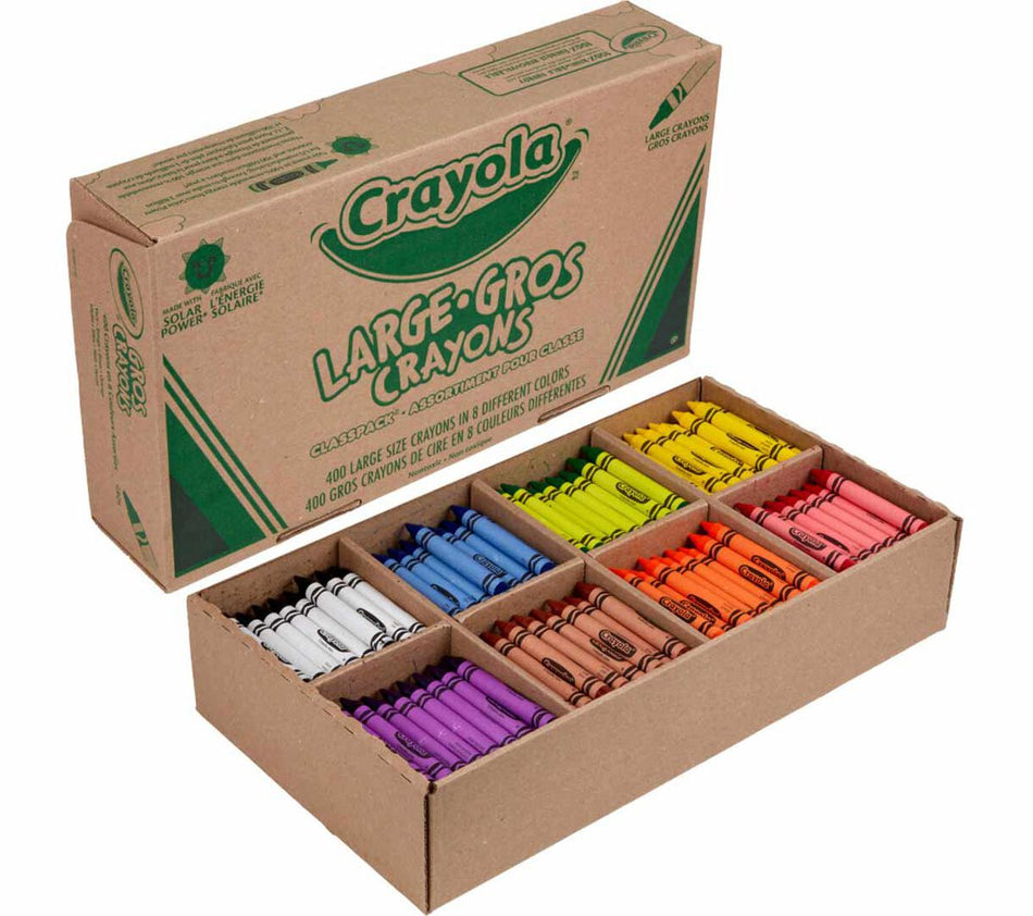 Crayola® Classpacks®, Large Size Crayons, 4" x 7/16", 400 count, 8 colors (BIN528038)