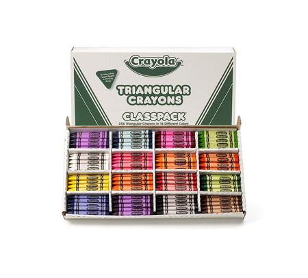 Crayola® Triangular Anti-Roll Crayons Classpack®, 256 count, 16 colors (BIN528039)