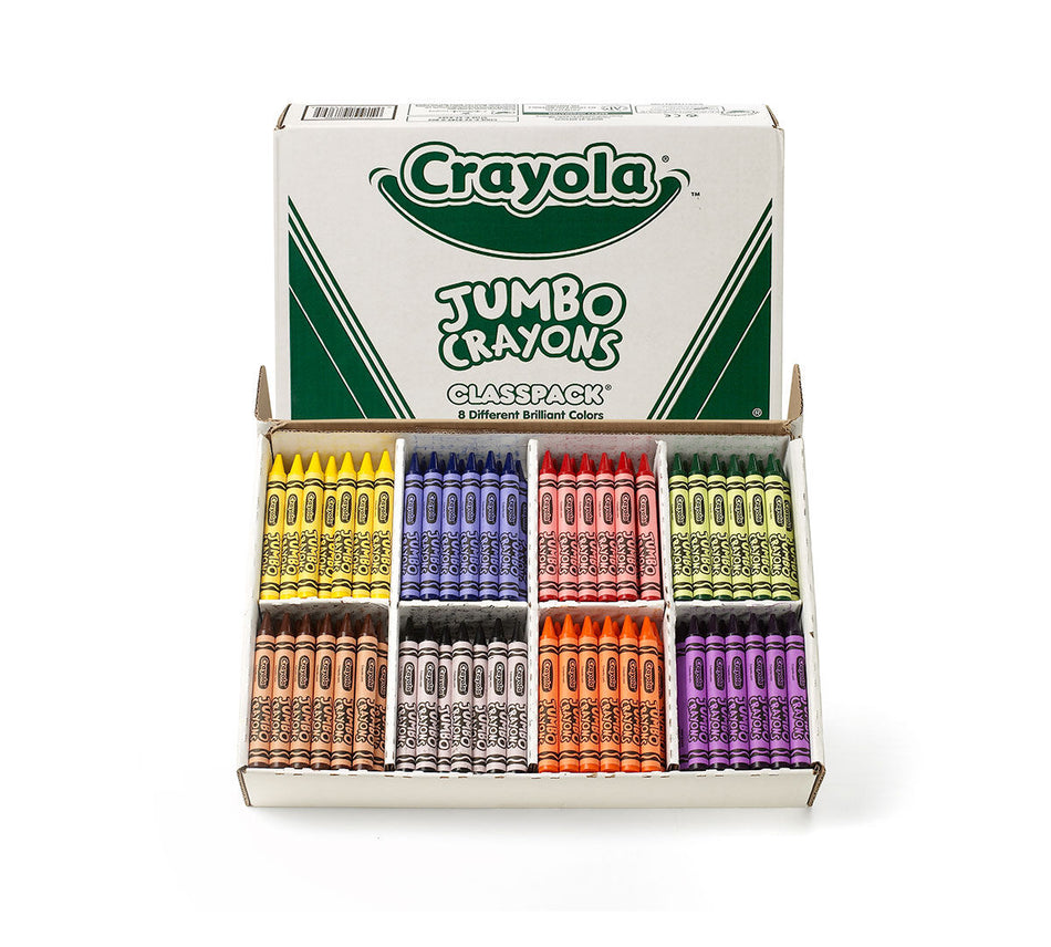 Crayola® Jumbo Crayon, 5" x 9/16", Classpack® 200 count, 8 colors (BIN528389)