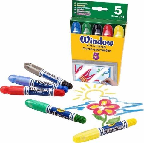 Crayola® Washable Window Crayons , Set of 5 (BIN52-9765)