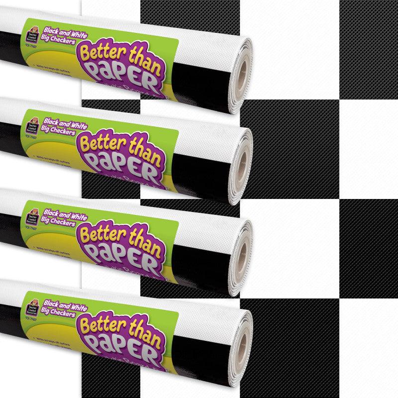 Black and White Big Checkers Better Than PaperÂ® Bulletin Board Roll 4-pack