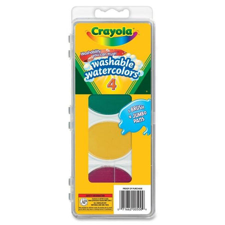 Crayola 4 Color Pan Set Jumbo So Big Washable Watercolors (BIN530500)