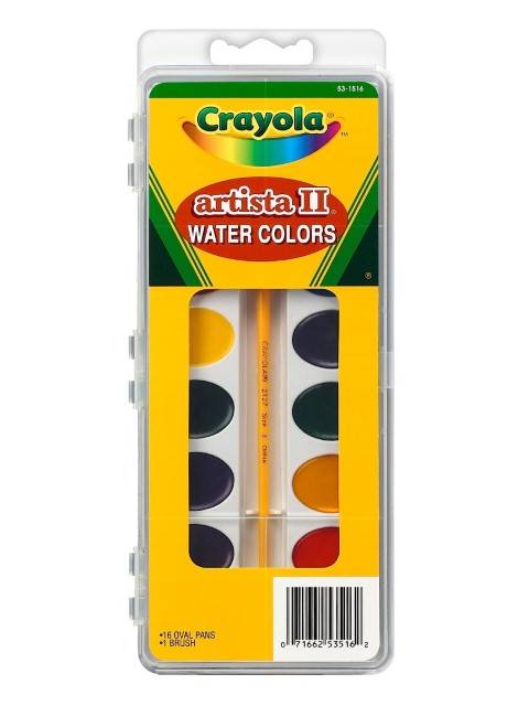 Crayola 53-1516 Artista II - Oval 16 Color Watercolor Set