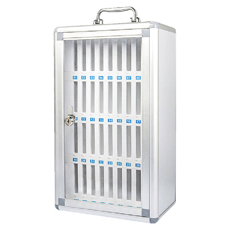 Cell Phone Storage Wall Mount Aluminum Lock Box, 36-Slot