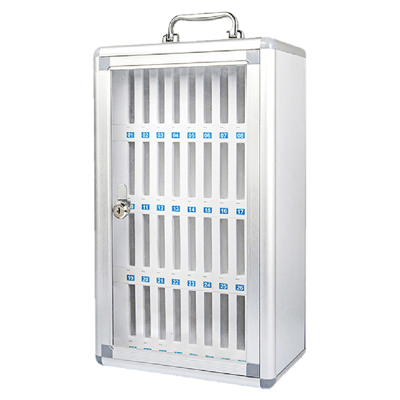 Cell Phone Storage Wall Mount Aluminum Lock Box, 36-Slot
