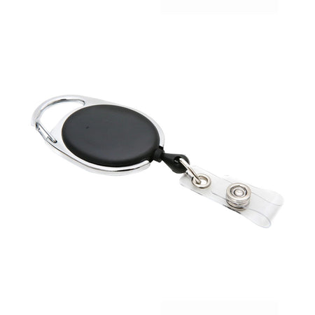 Quick Clip Oval ID Badge Reel, Black