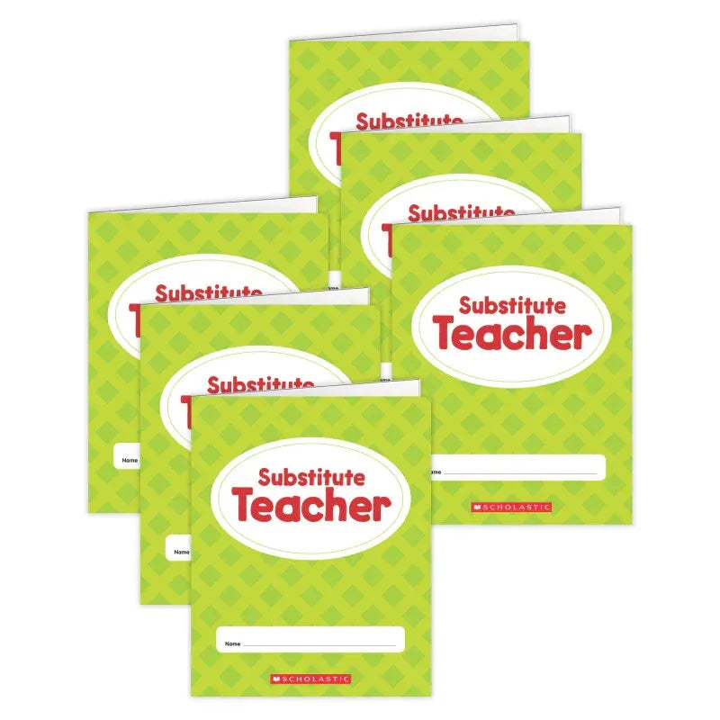 Substitute Teacher Folder, Pack of 6