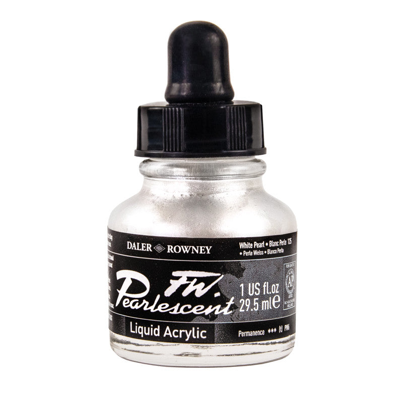 FW Acrylic Ink, Pearlescent White Pearl, 29.5 mL