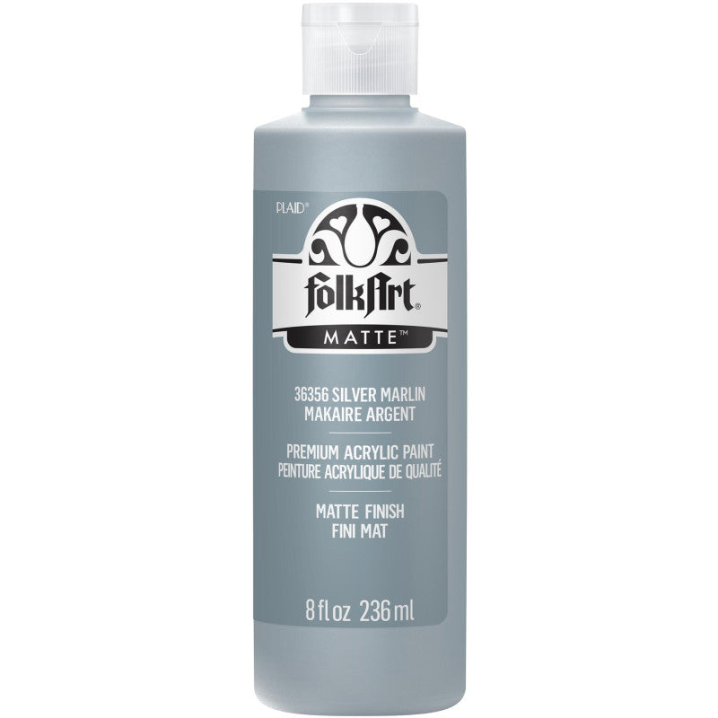 Acrylic Paint Matte, 8oz., Silver Marlin