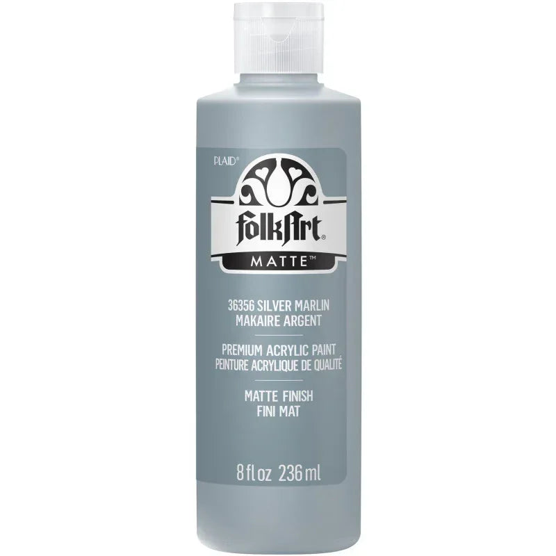 Acrylic Paint Matte, 8oz., Silver Marlin