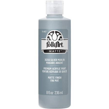 Acrylic Paint Matte, 8oz., Silver Marlin