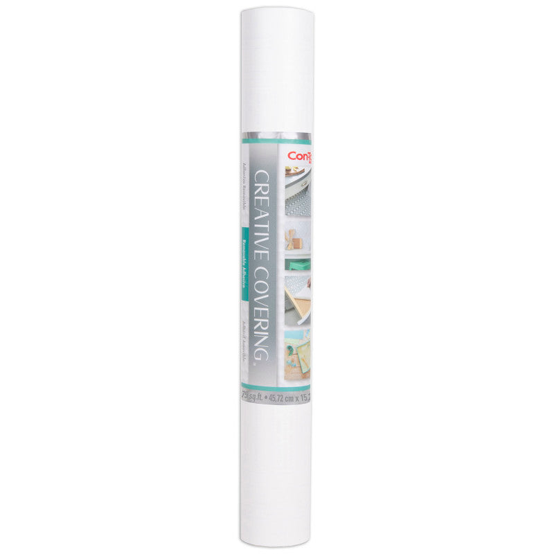 Creative Covering&trade; Adhesive Covering, White, 18" x 50 ft