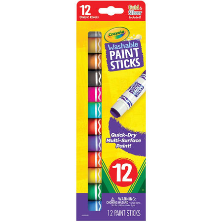 Crayola Washable Paint Sticks, 12 colors, (BIN546211)
