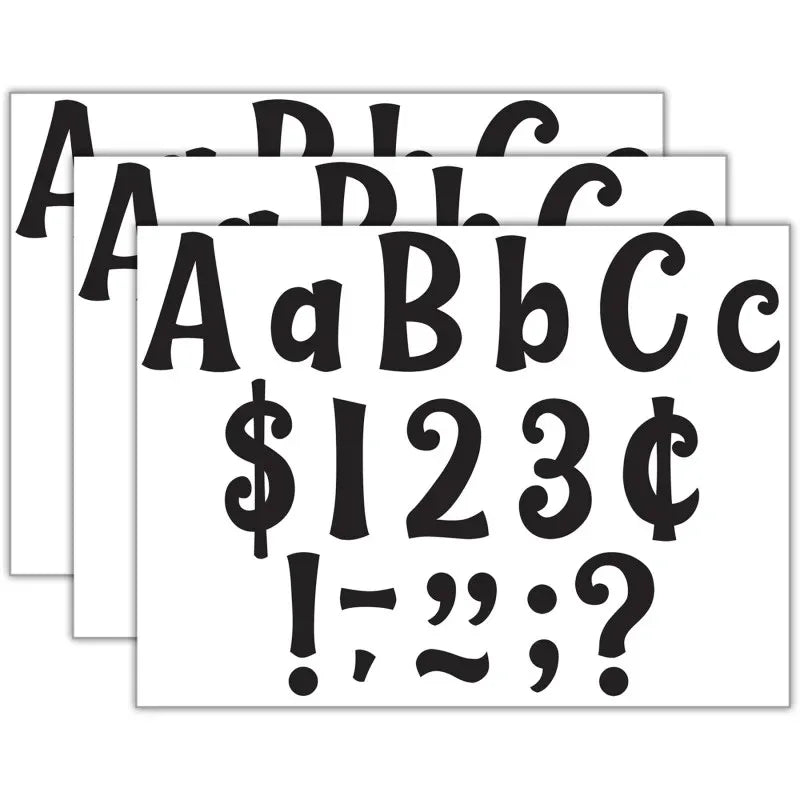Black 4" Wild Whimsy Letters Combo Pack, 270 Per Pack, 3 Packs