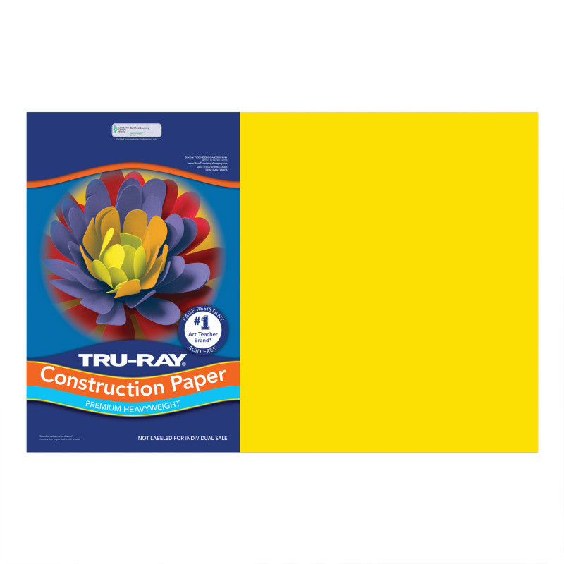 Yellow Construction Paper, 12" x 18", 150 Sheets