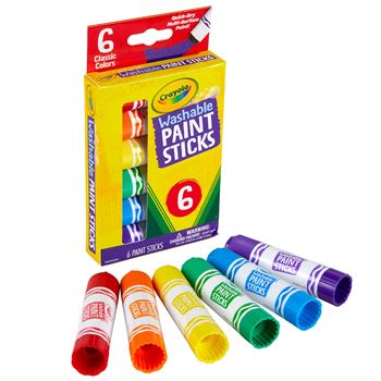 Crayola Washable Paint Sticks, 6 colors, (BIN546207)